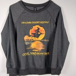 Women's long sleeve gray and orange witch sweatshirt size small